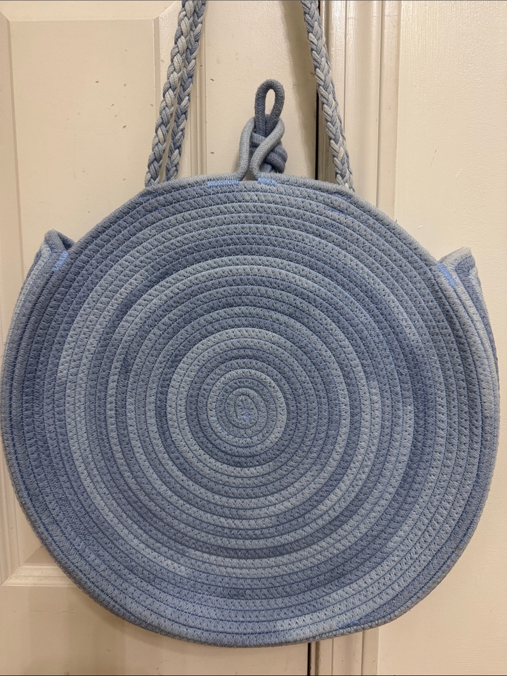 Blue woven bag